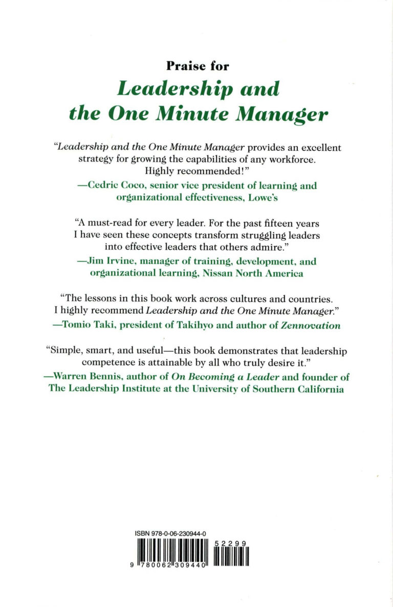 Leadership and The One Minute Manager Ken Blanchard Books